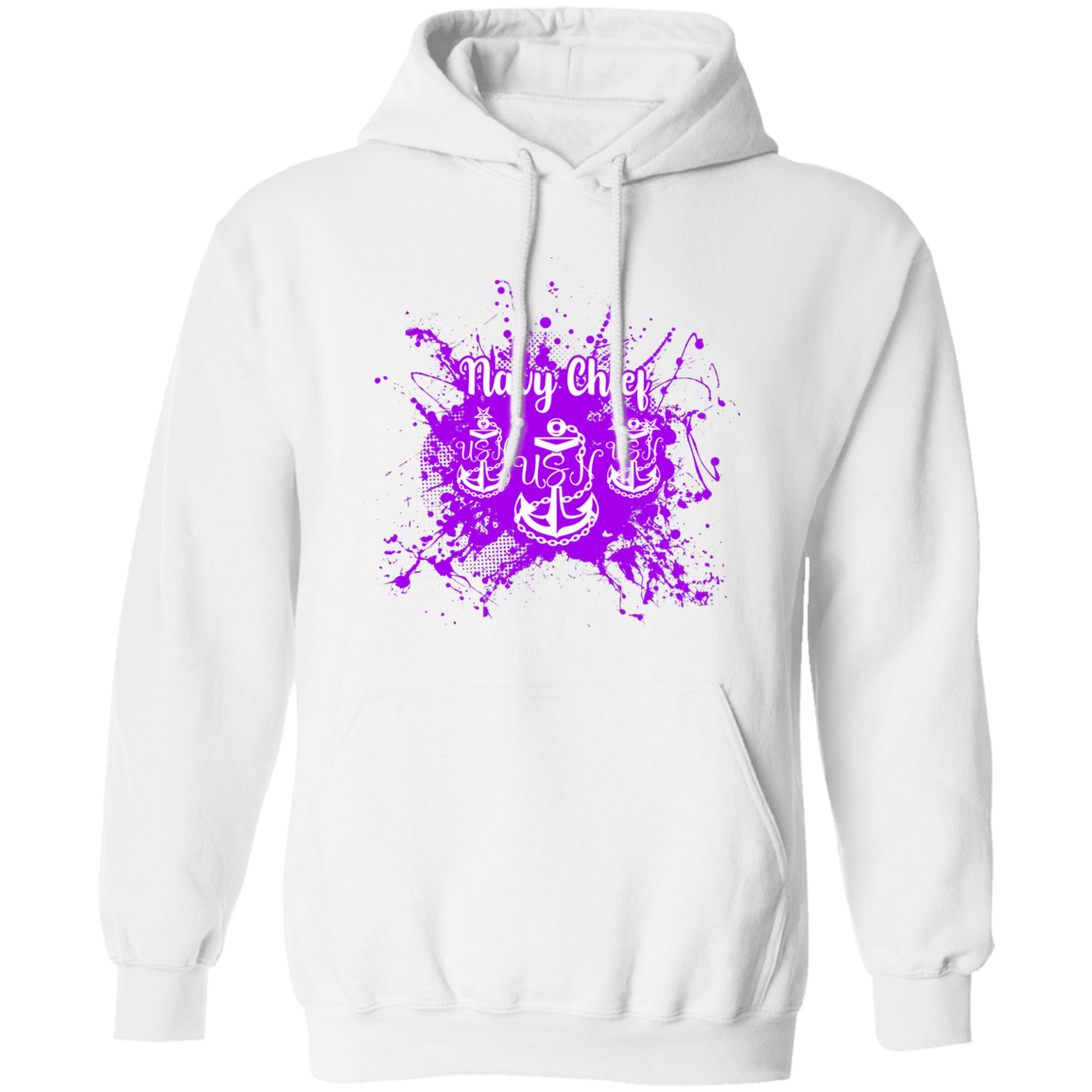 Navy Chief Purple Paint Pullover Hoodie