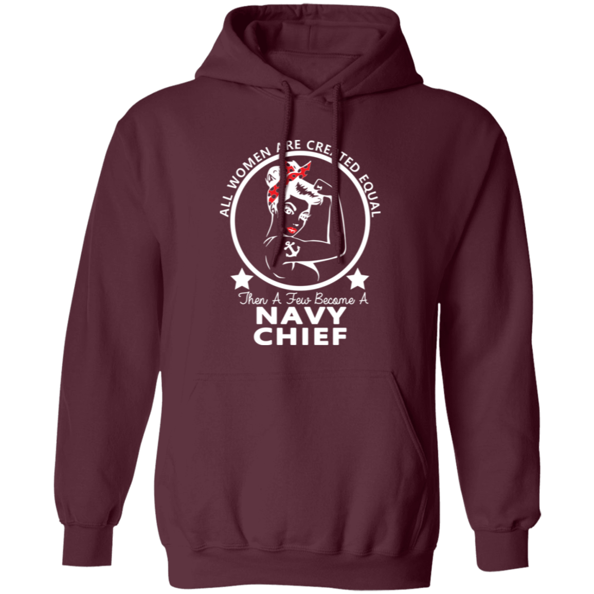 Navy Girl Chief White Pullover Hoodie