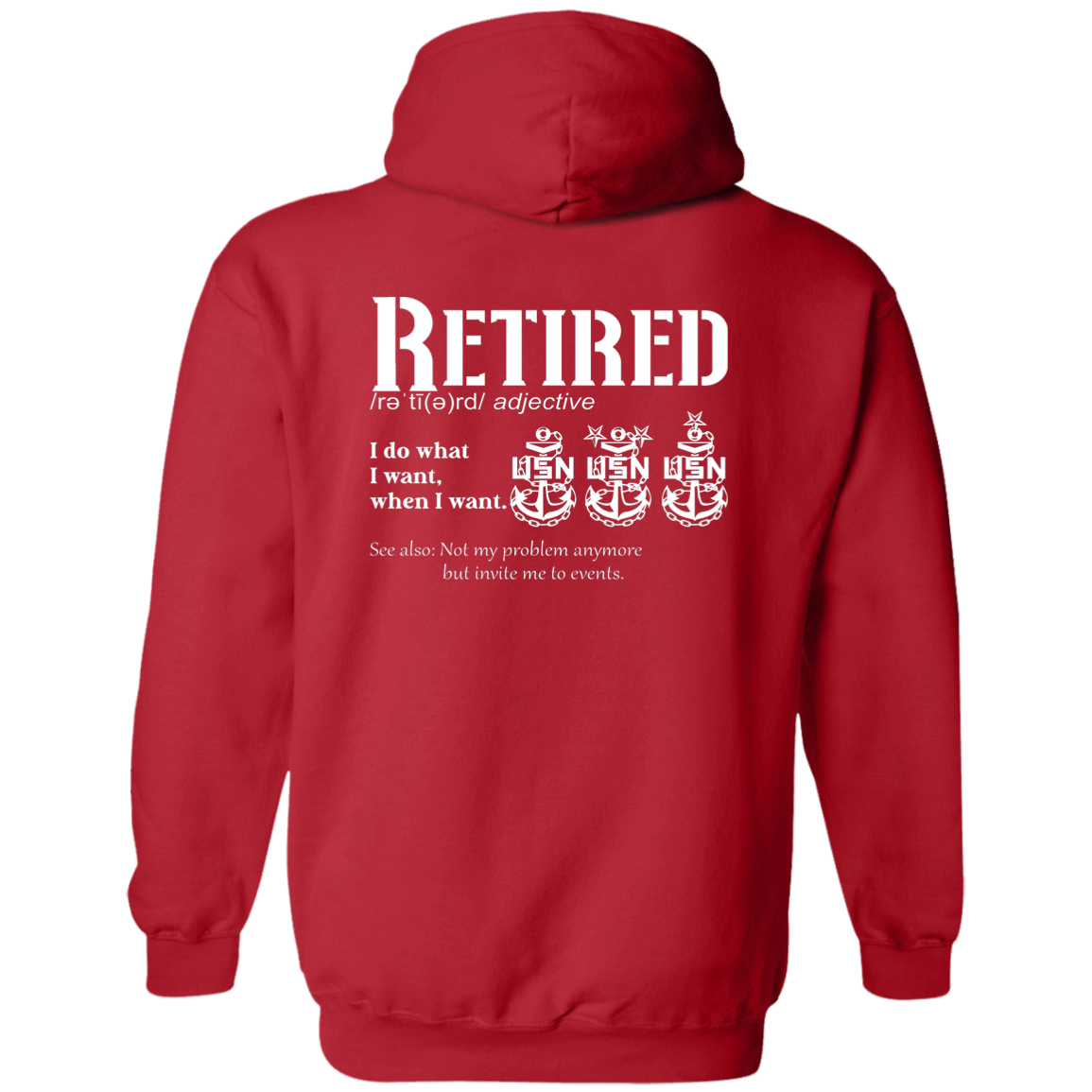 Retired Definition White Zip Up Hooded Sweatshirt