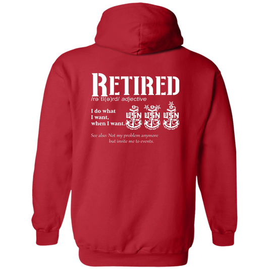 Retired Definition White Zip Up Hooded Sweatshirt