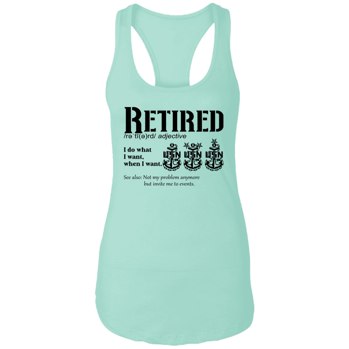 Retired Definition Ladies Racerback Tank