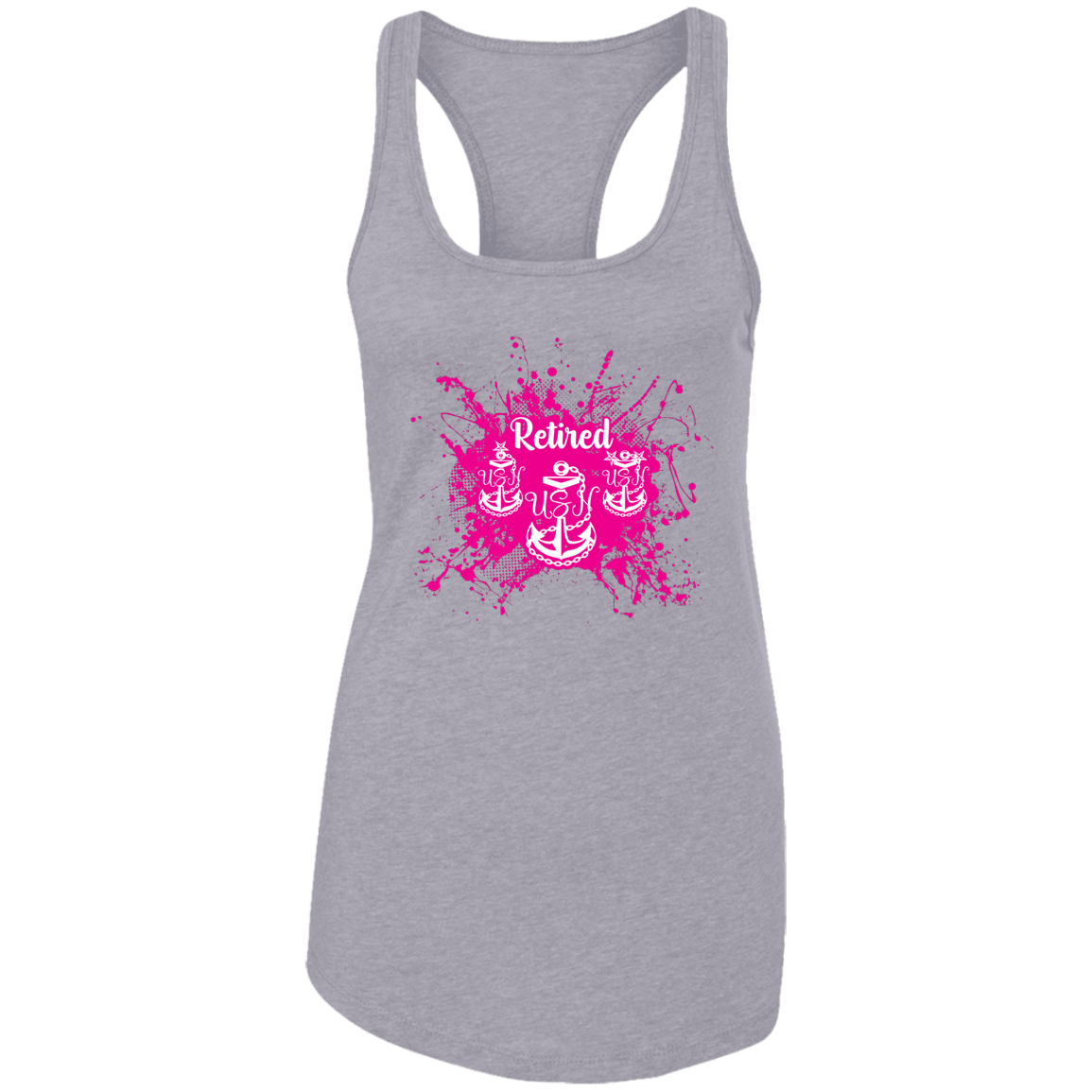 Retired Chief Pink Paint Ladies Racerback Tank