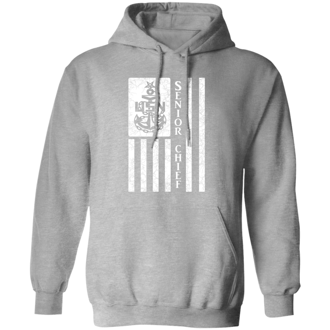 Senior Chief Flag White Pullover Hoodie