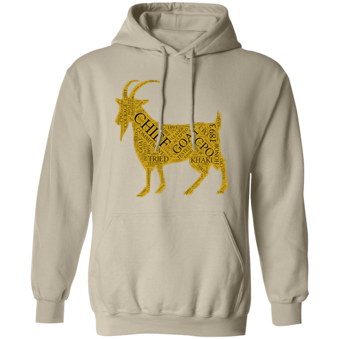 Goat Word Gold Pullover Hoodie
