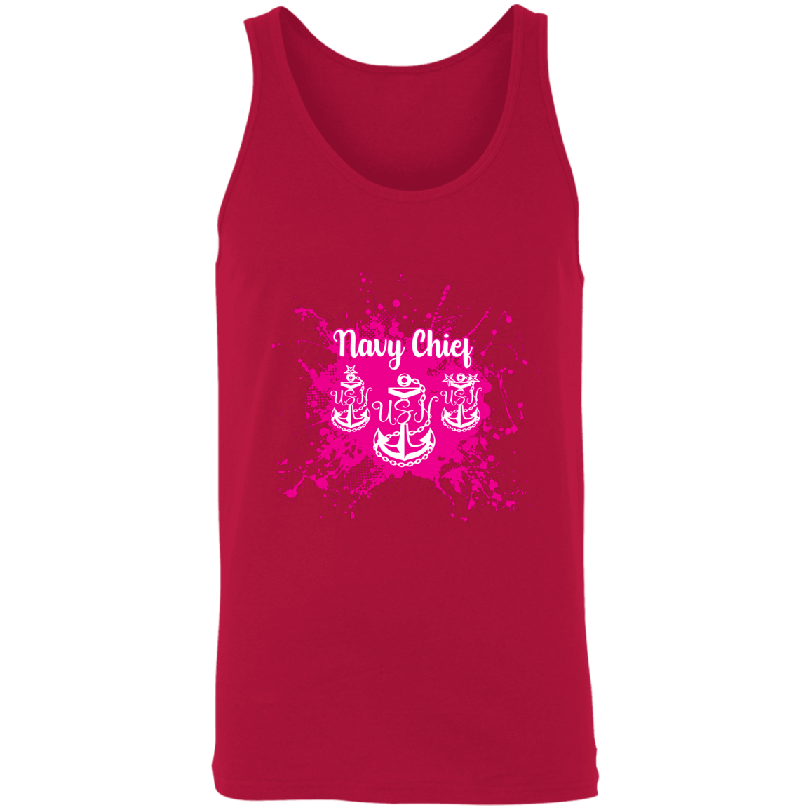 Navy Chief Pink Paint Unisex Tank