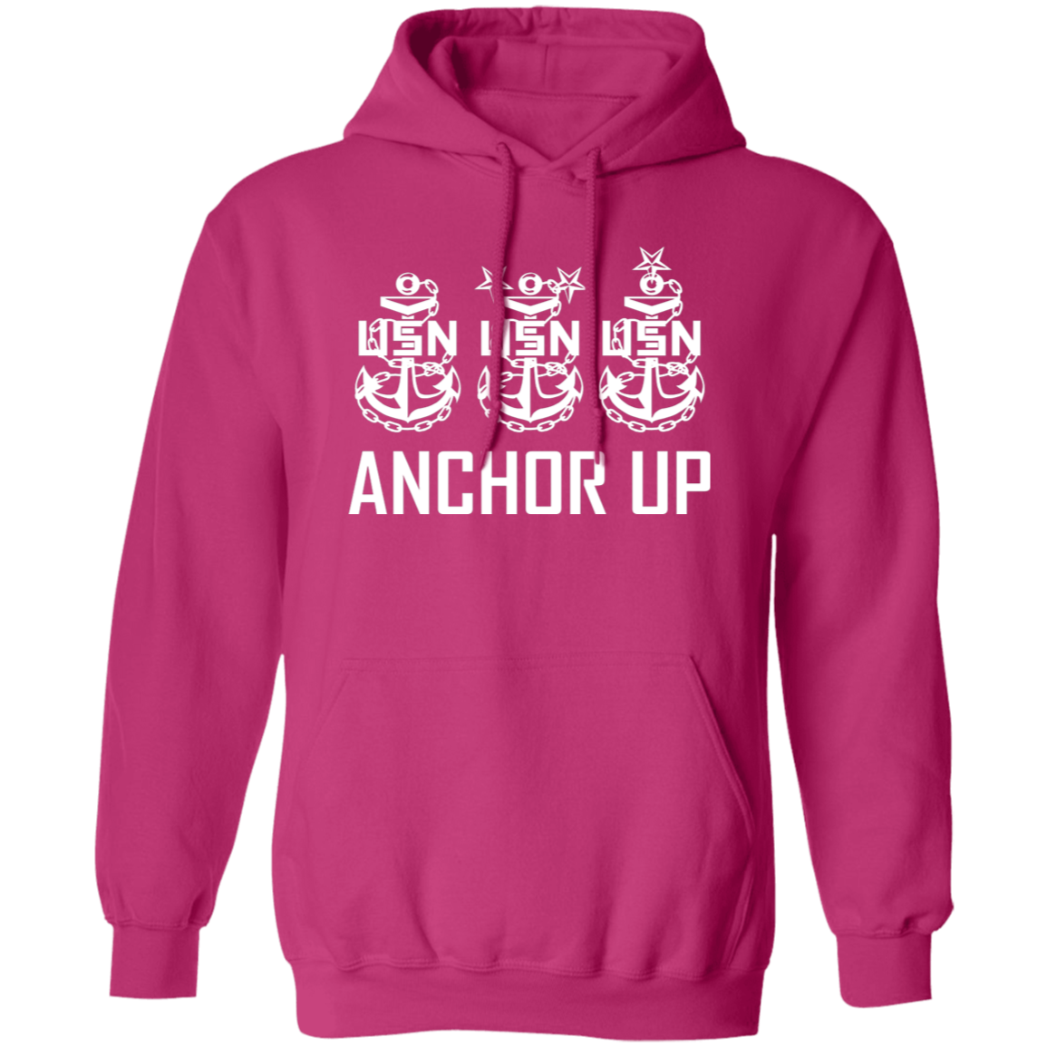 Anchor Up White Design Pullover Hoodie