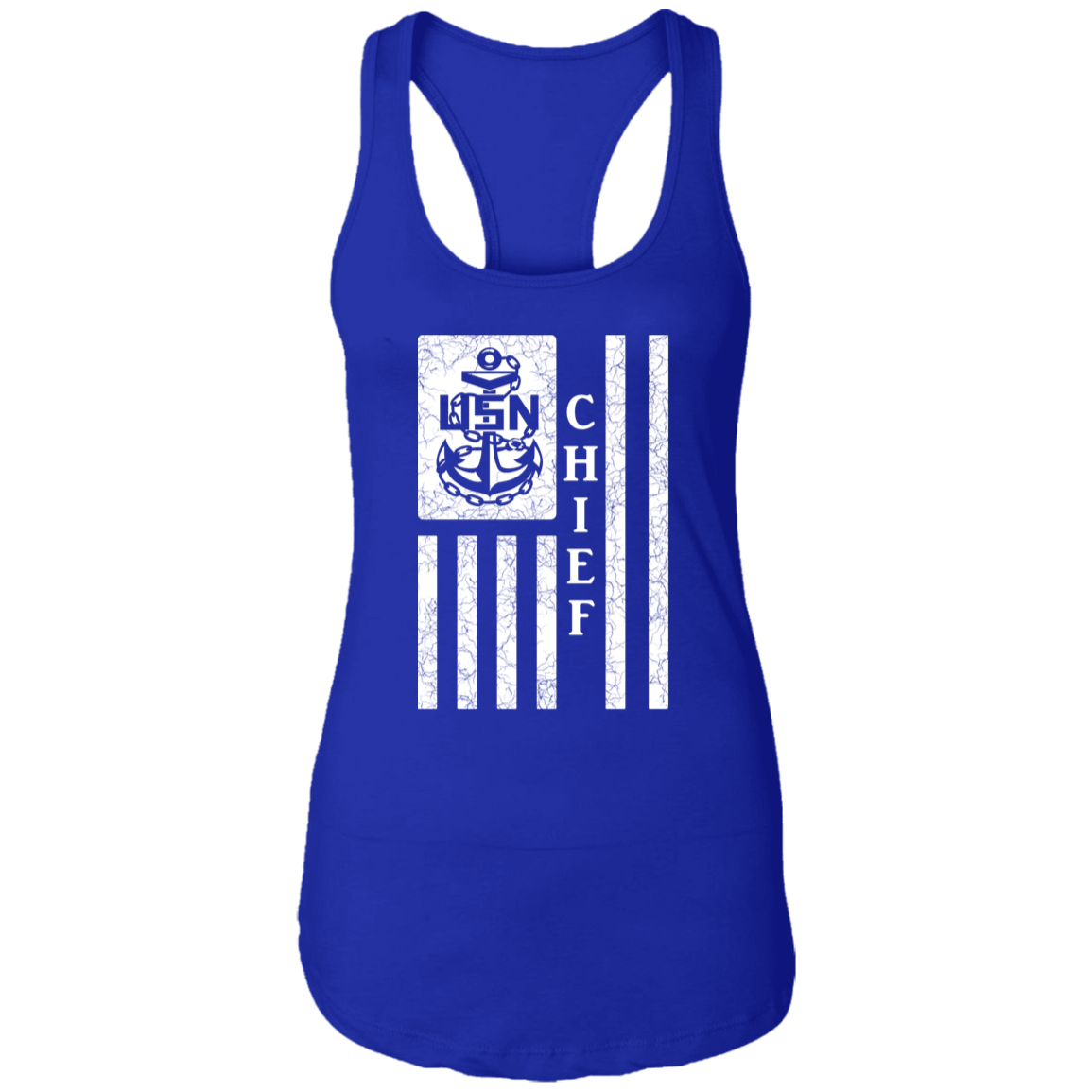 Chief Flag White Ladies Racerback Tank