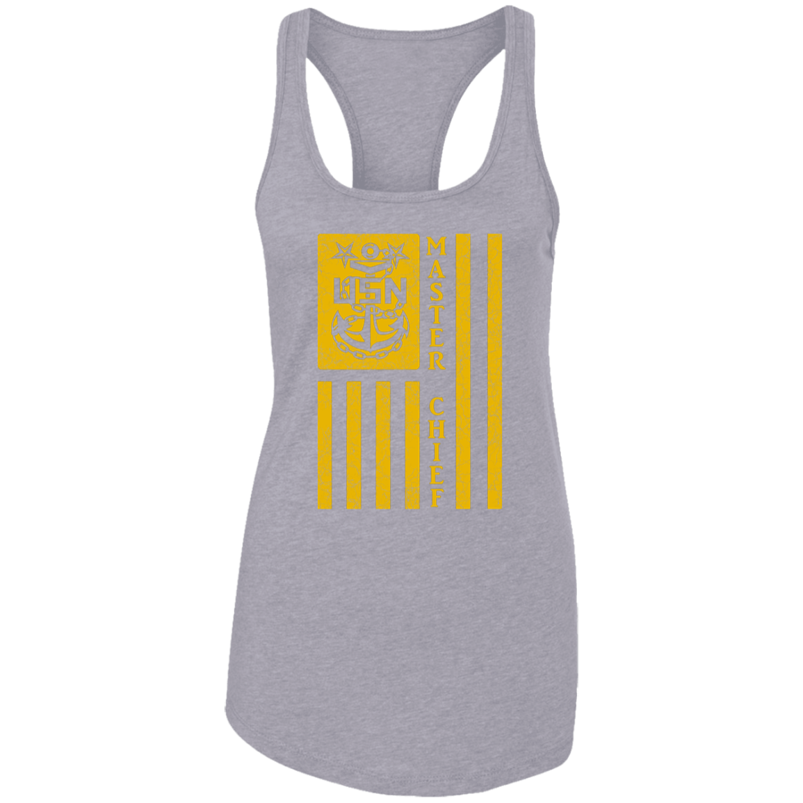 Master Chief Flag Gold Ladies Racerback Tank