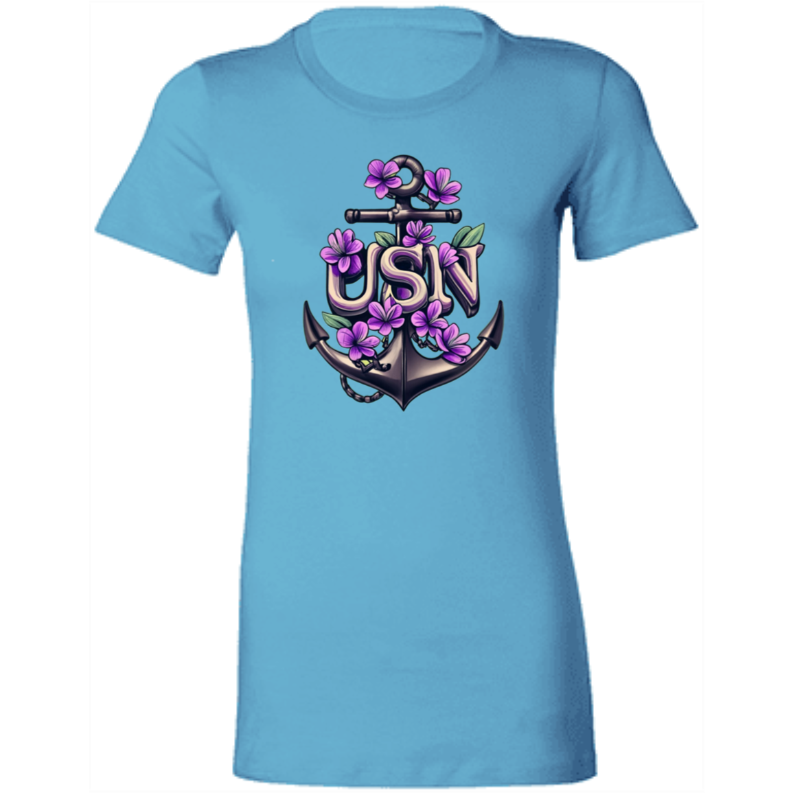 Purple Flower Anchor Ladies' Favorite T-Shirt