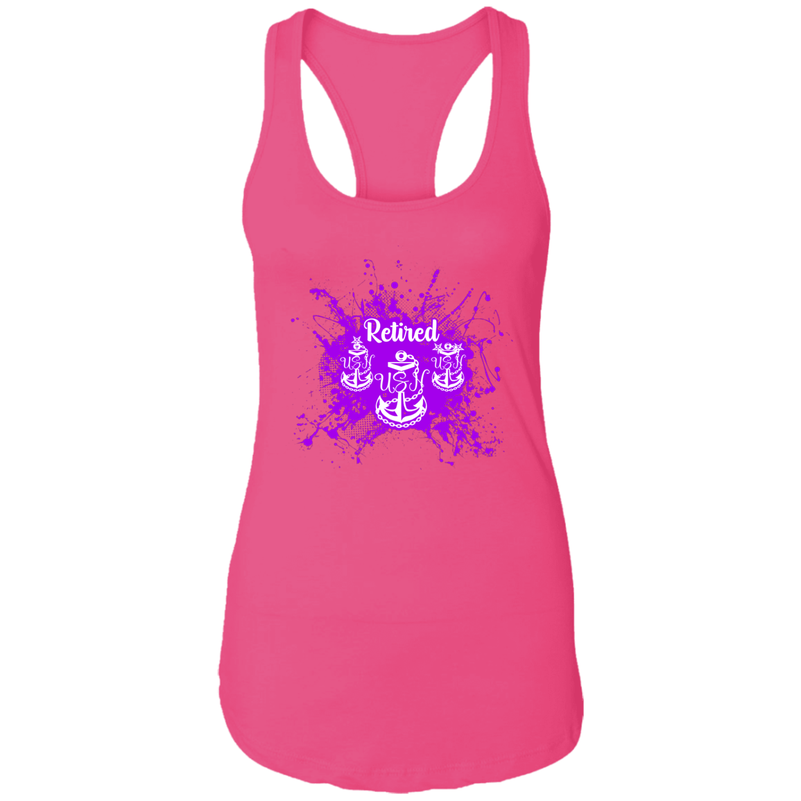 Retired Chief Purple Paint Ladies Racerback Tank