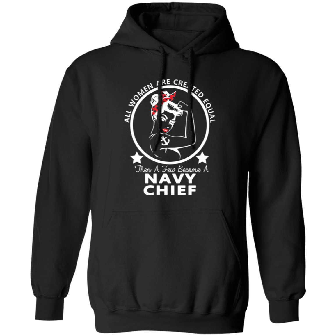 Navy Girl Chief White Pullover Hoodie