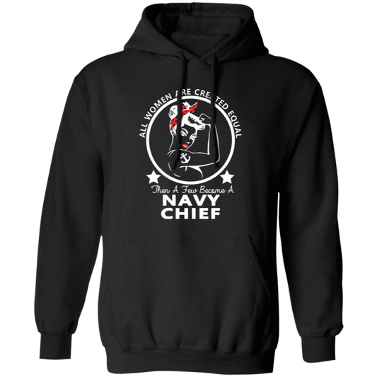Navy Girl Chief White Pullover Hoodie