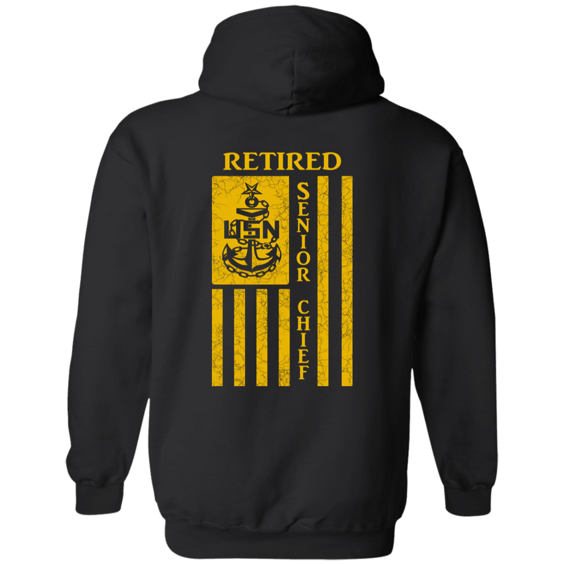 Retired Senior Chief Flag FB Pullover Hoodie