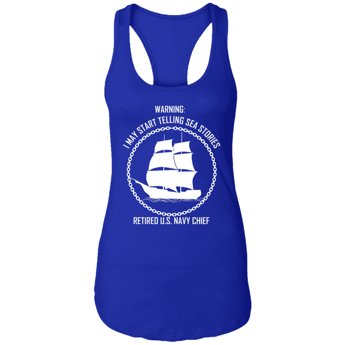 Retired Sea Stories White Ladies Racerback Tank