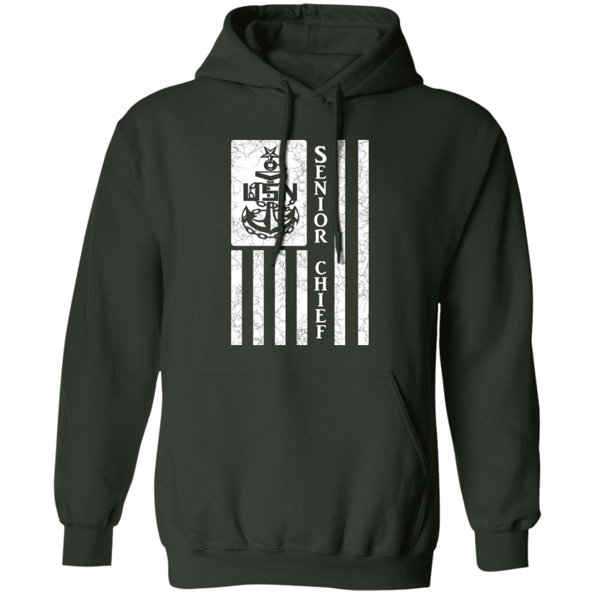 Senior Chief Flag White Pullover Hoodie