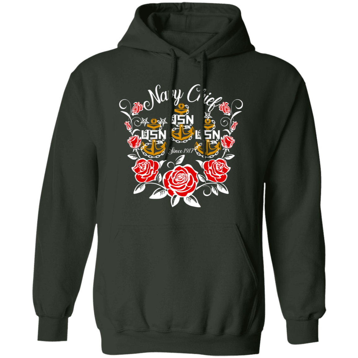 Navy Chief Rose Gold Pullover Hoodie