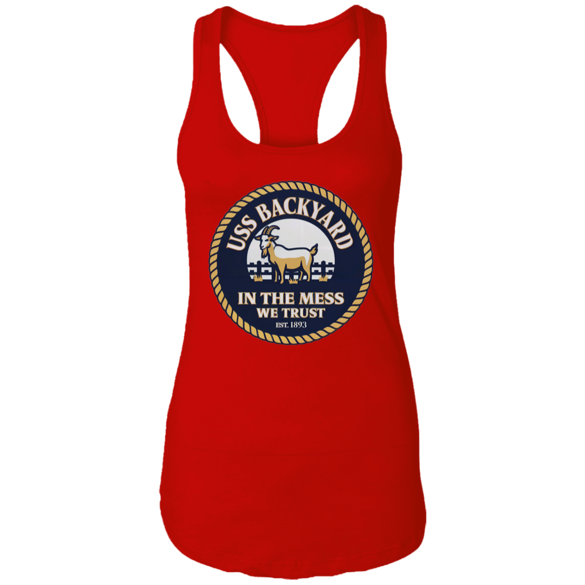 USS Backyard Ladies Racerback Tank