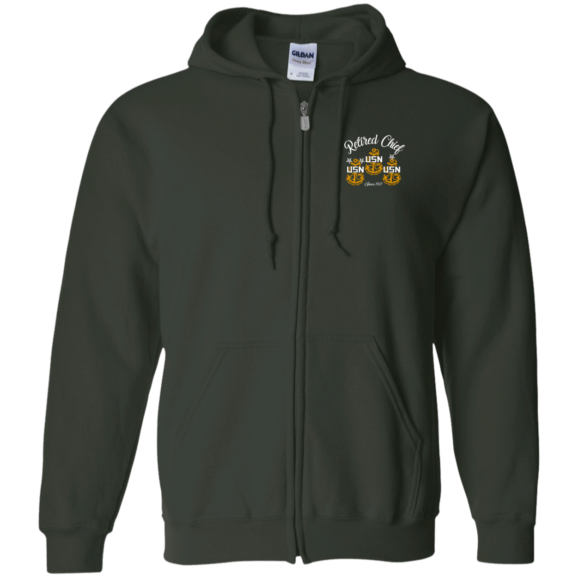 Retired Chief Rose Zip Up Hooded Sweatshirt