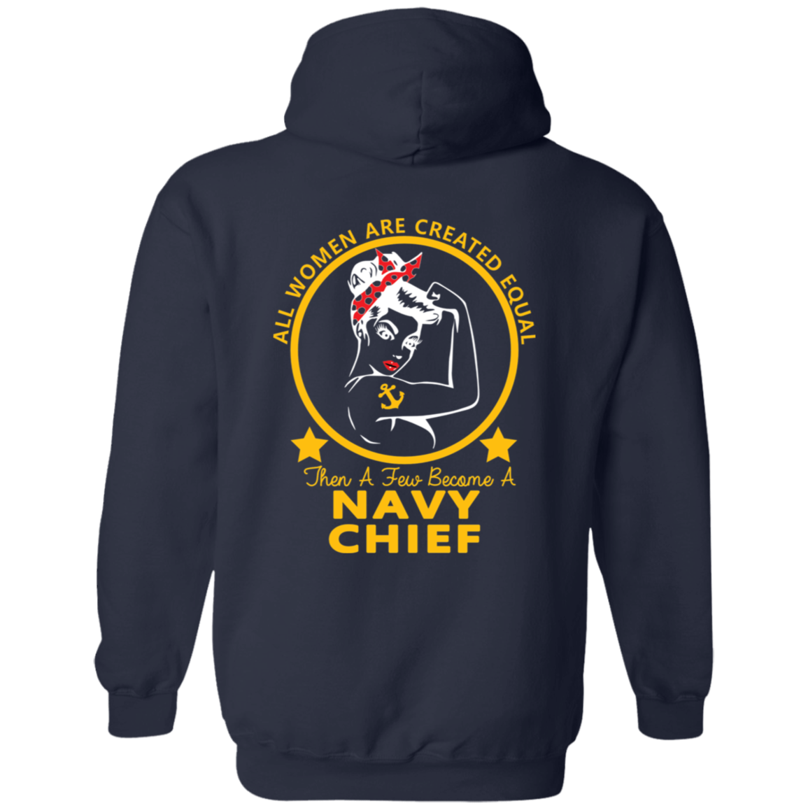 Navy Girl Front and Back Pullover Hoodie