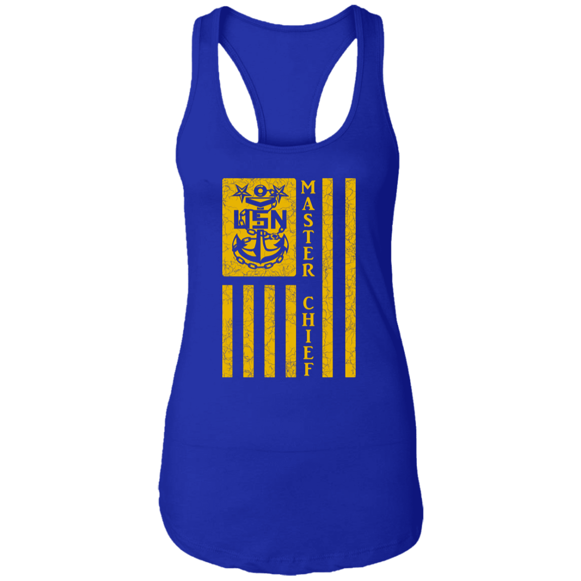 Master Chief Flag Gold Ladies Racerback Tank