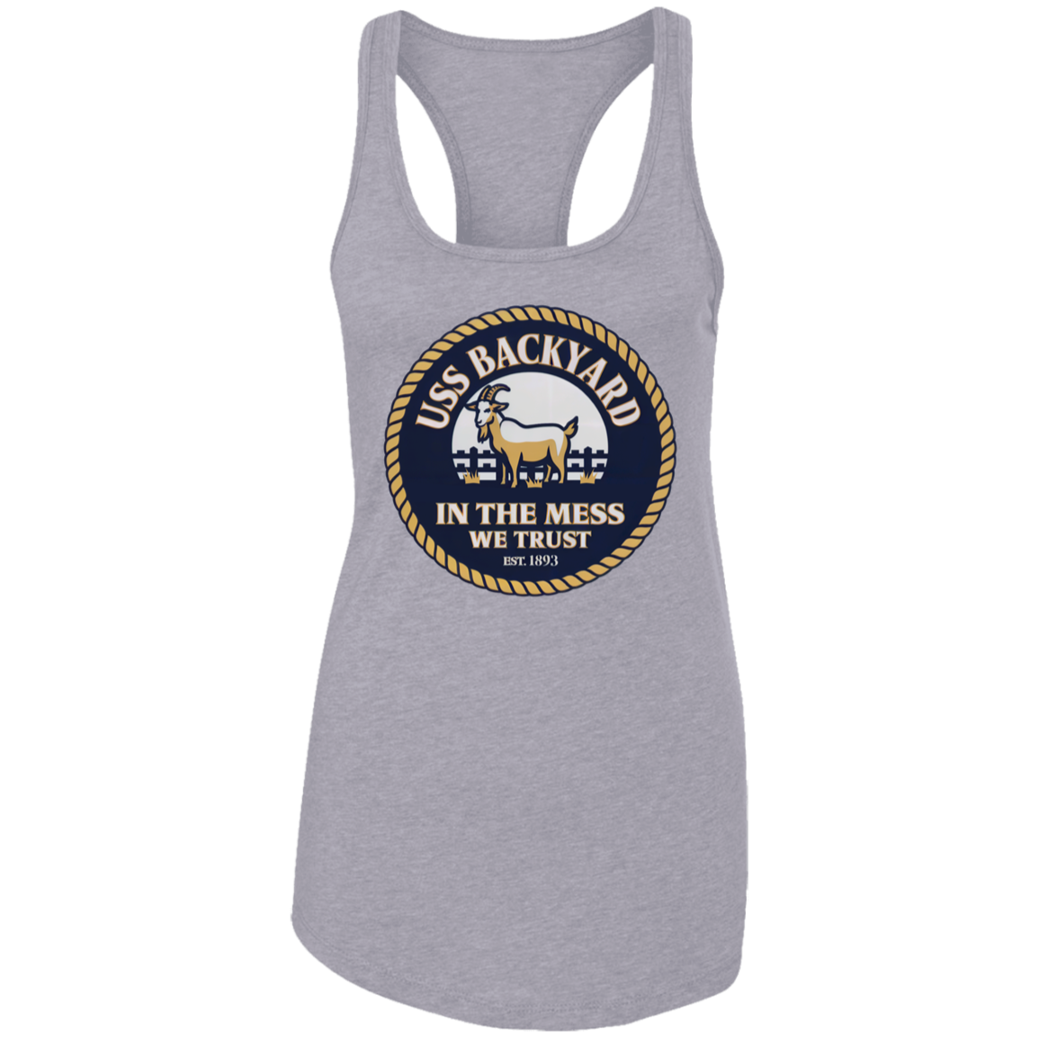USS Backyard Ladies Racerback Tank