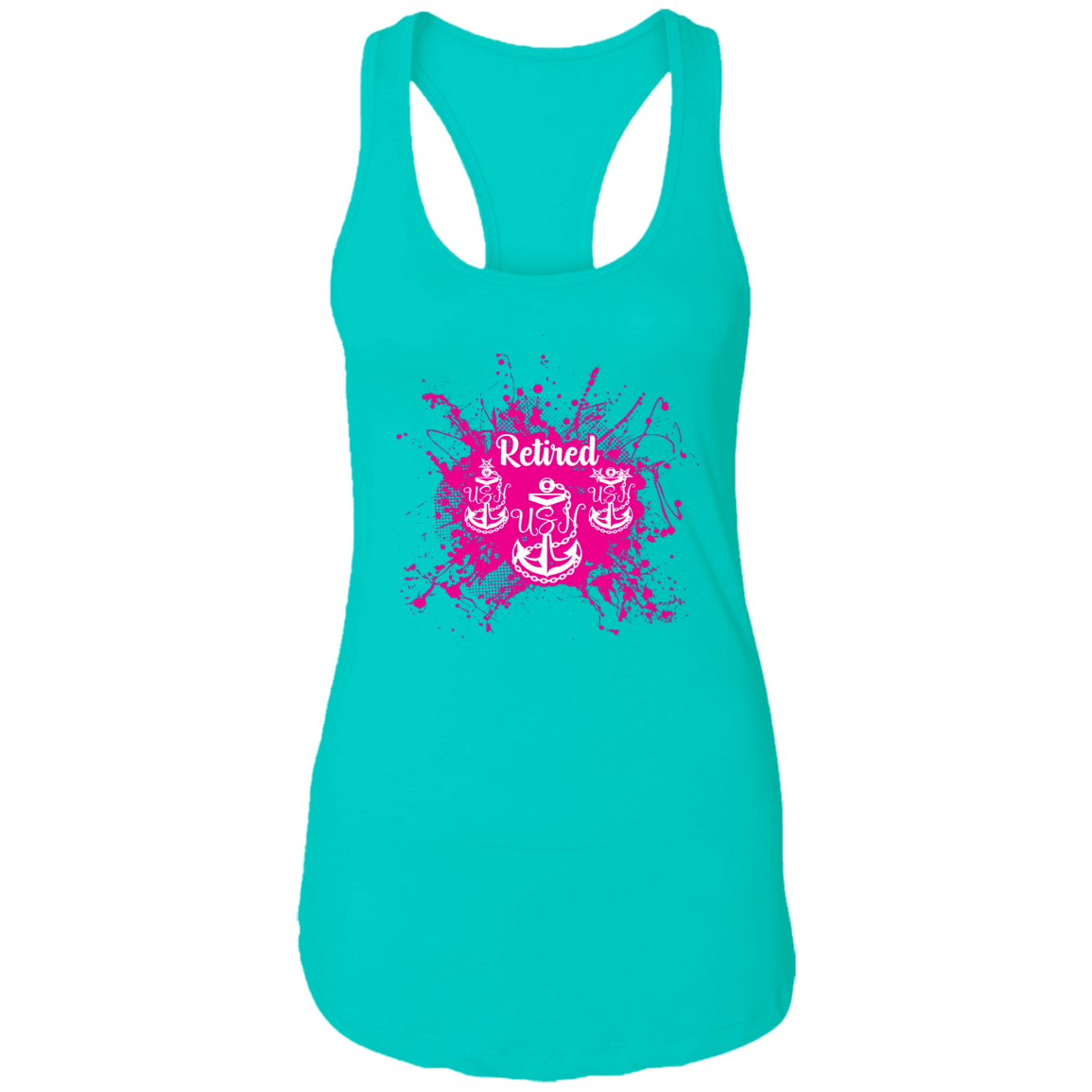 Retired Chief Pink Paint Ladies Racerback Tank