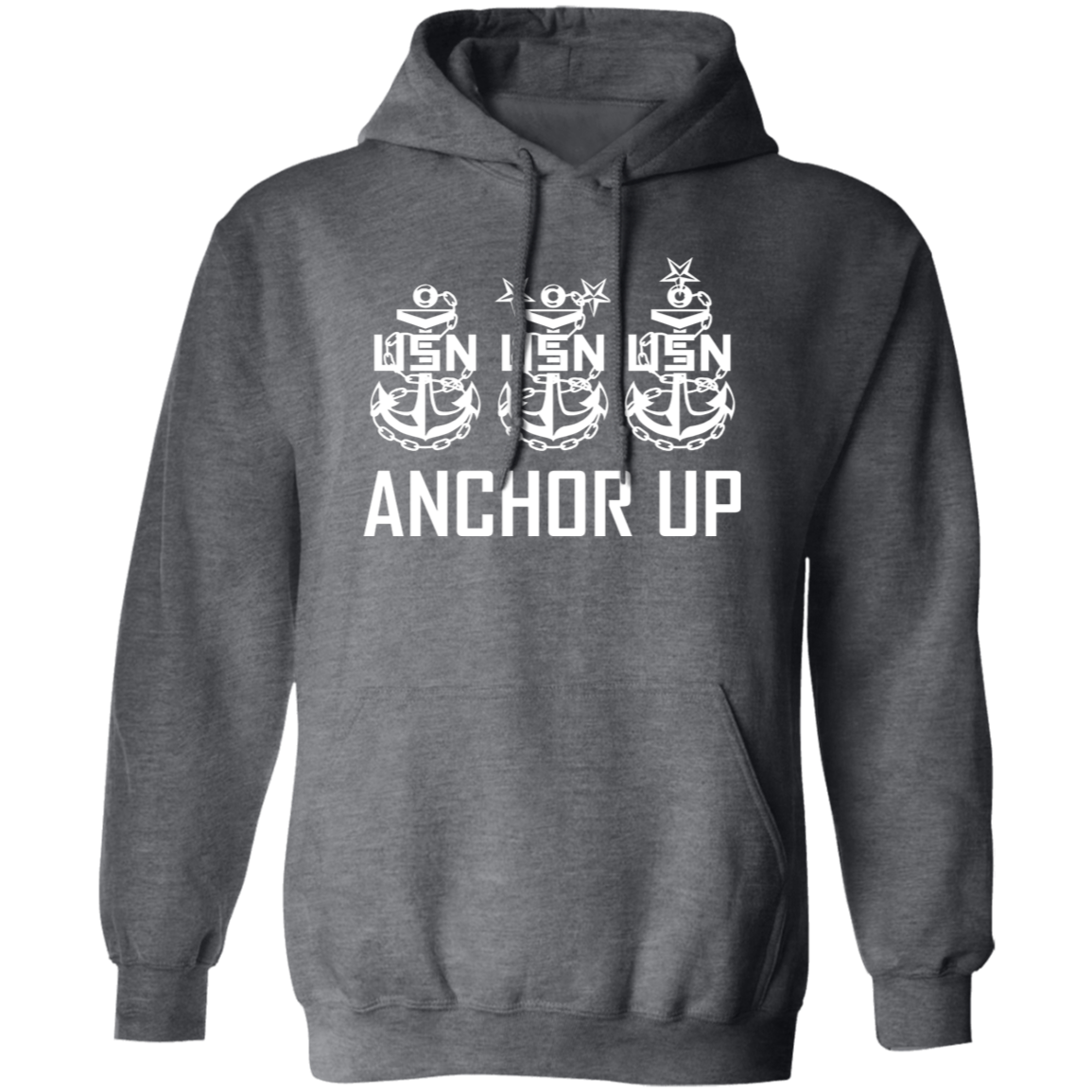 Anchor Up White Design Pullover Hoodie