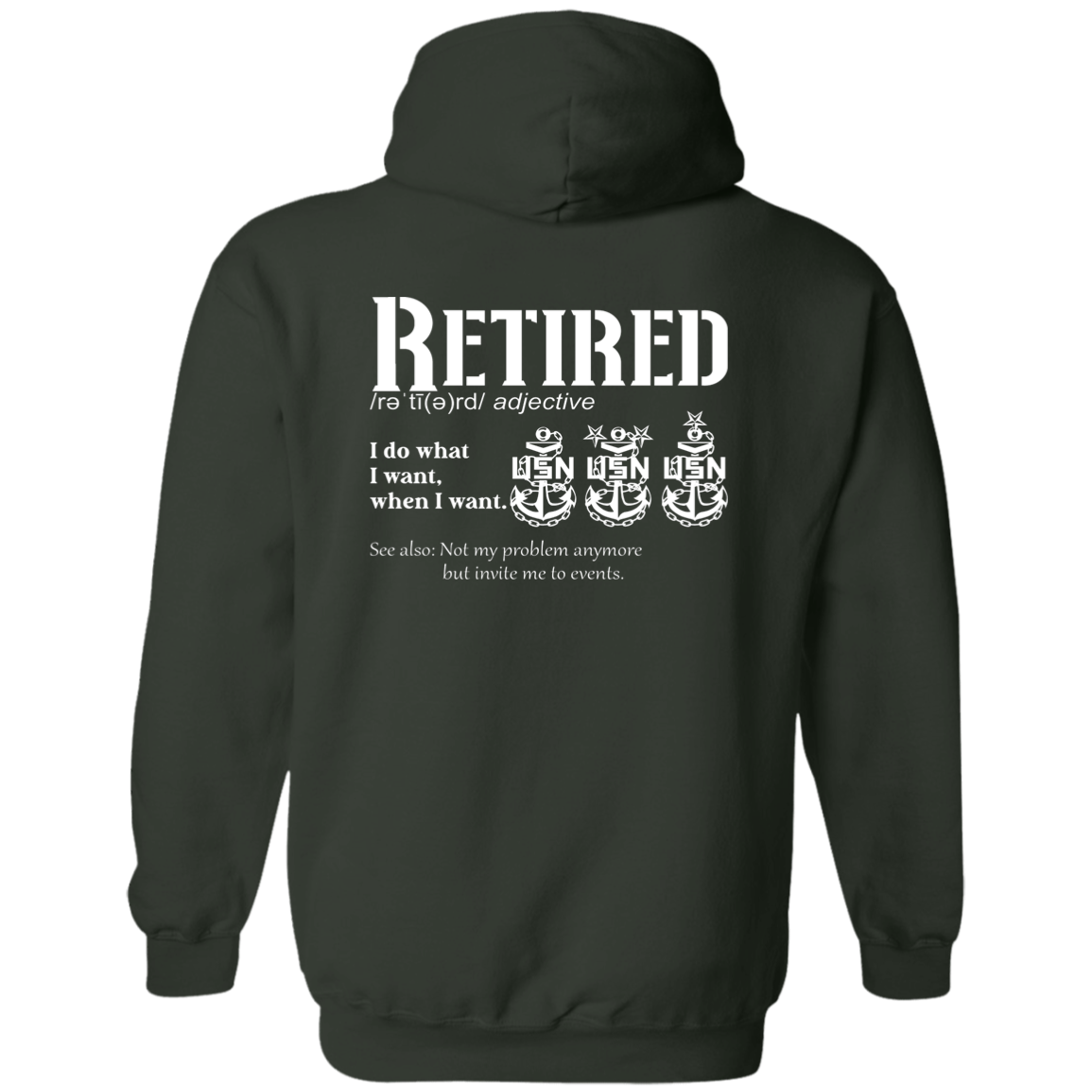 Retired Definition White Zip Up Hooded Sweatshirt