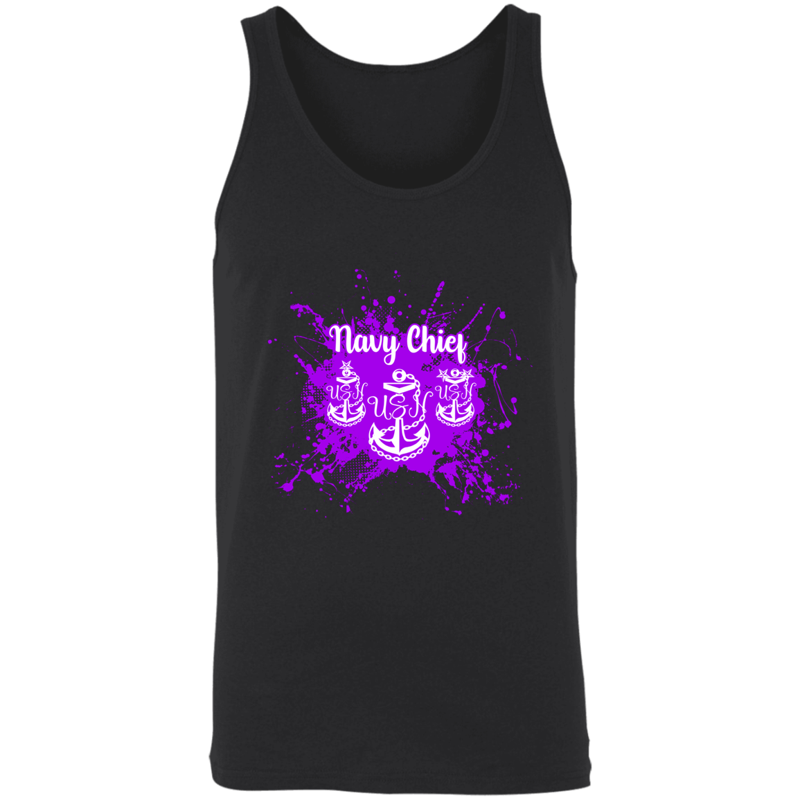 Navy Chief Purple Paint Unisex Tank