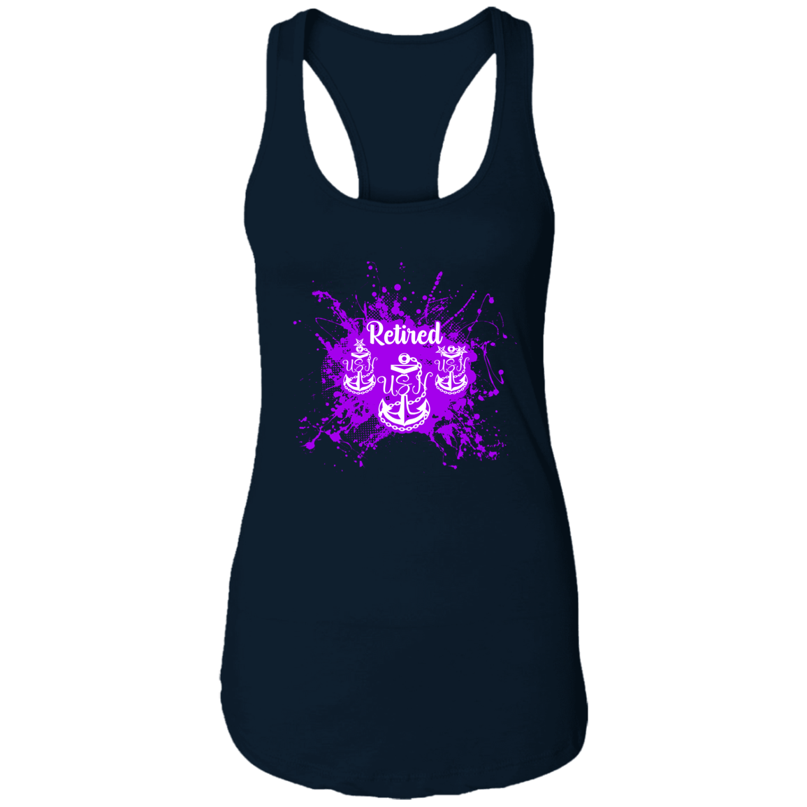 Retired Chief Purple Paint Ladies Racerback Tank