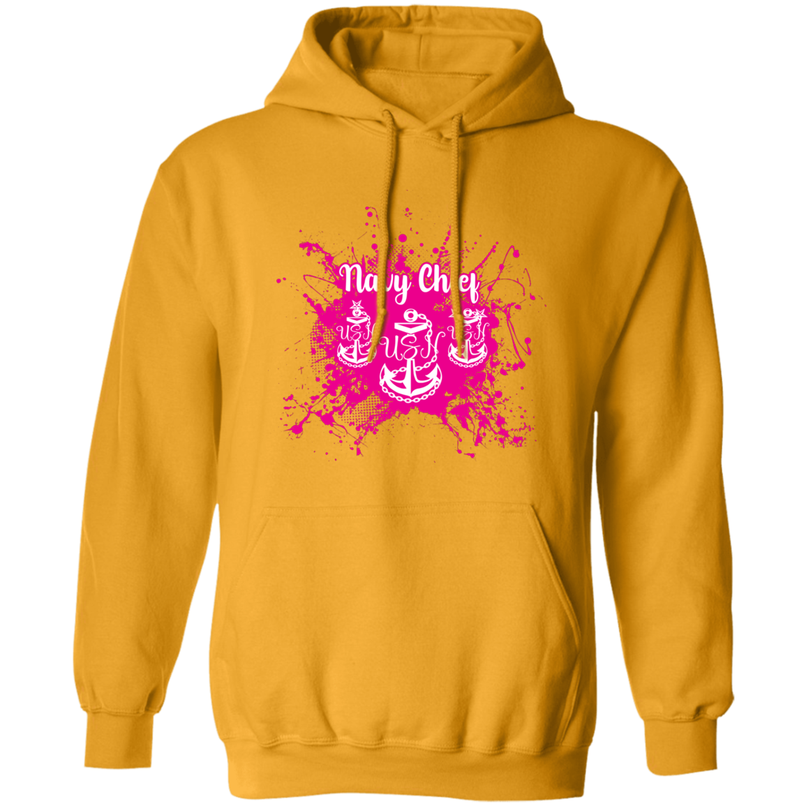 Navy Chief Pink Paint Pullover Hoodie
