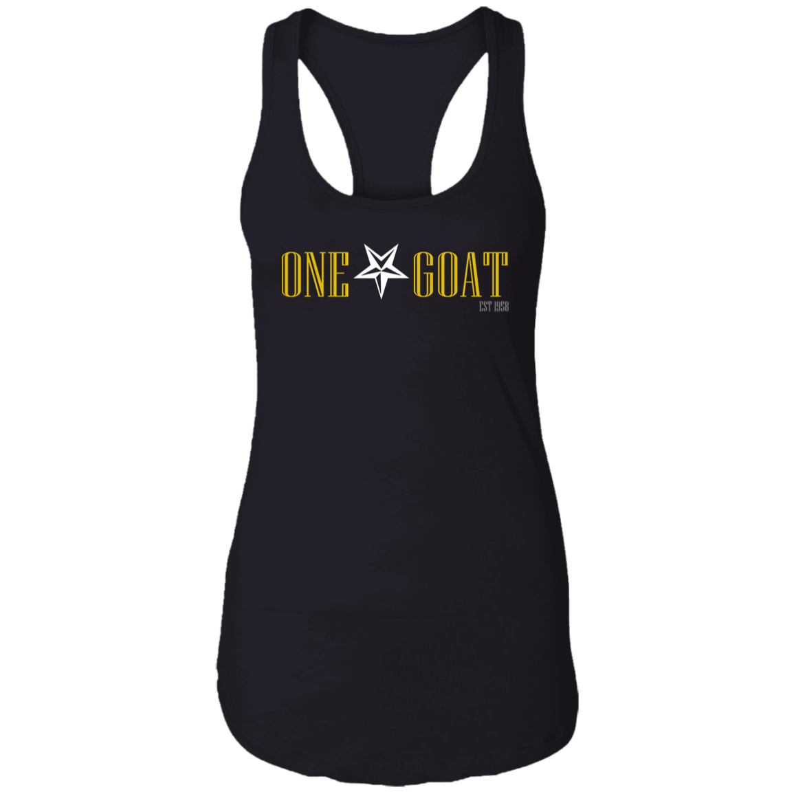 One Star Goat Gold Ladies Racerback Tank