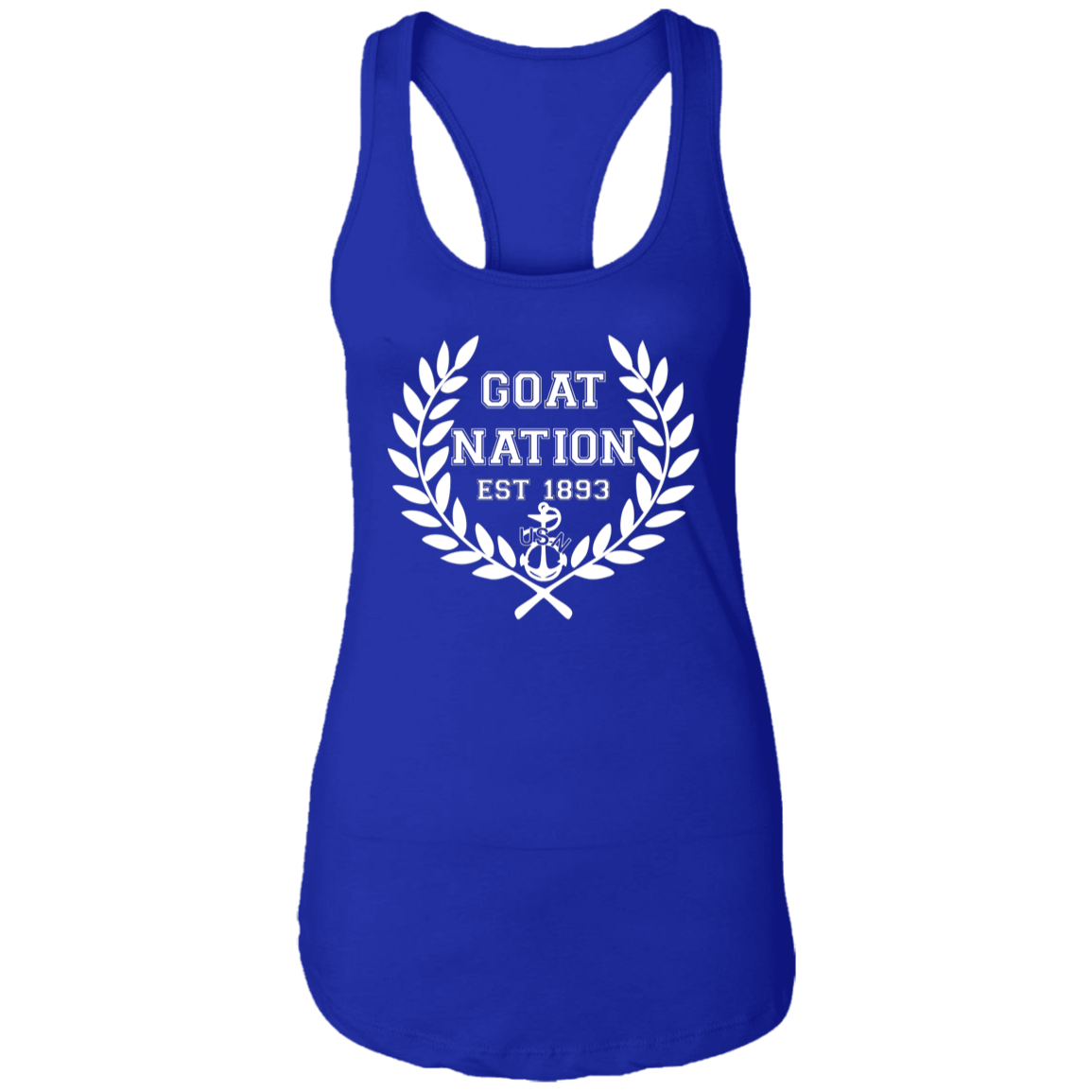 Goat Nation White Ladies Racerback Tank