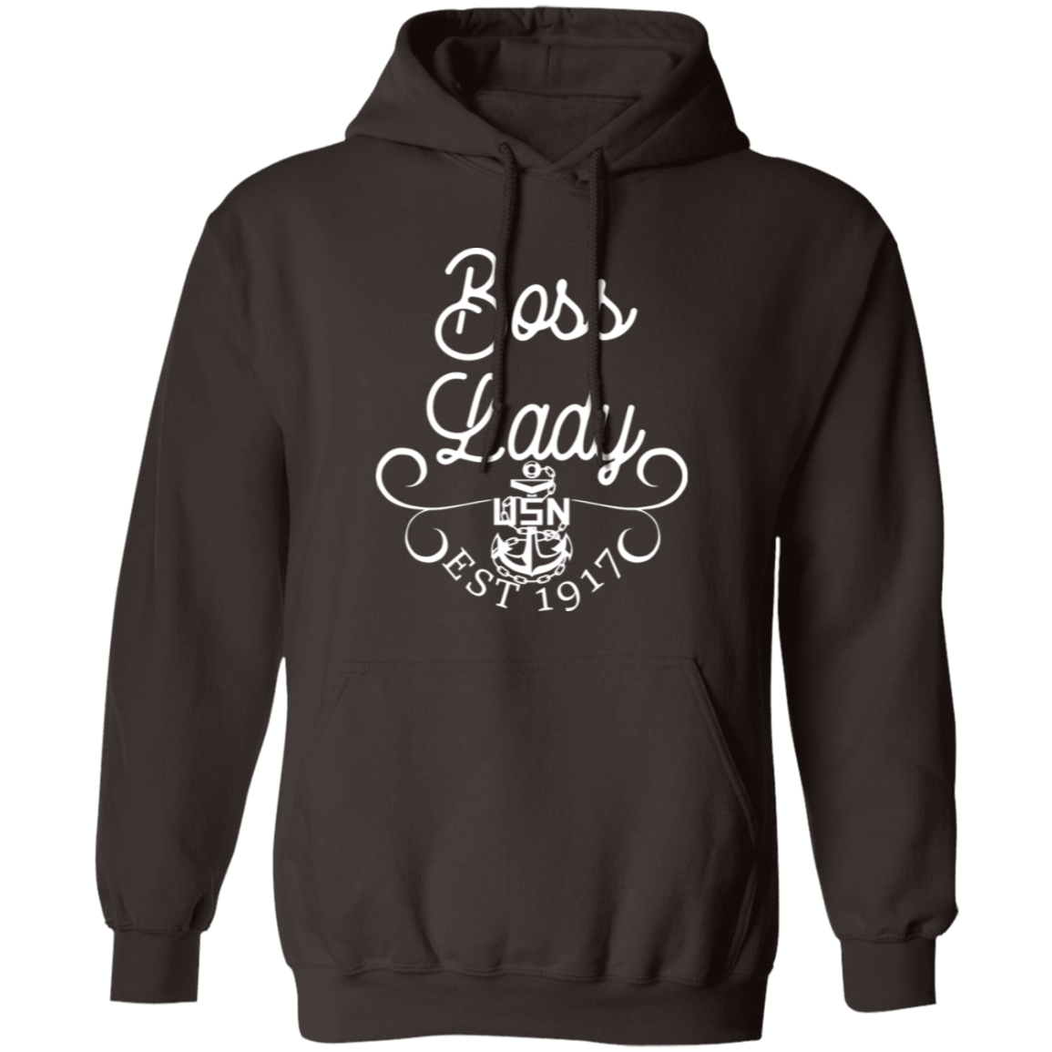 Boss Lady White Design Pullover Hoodie