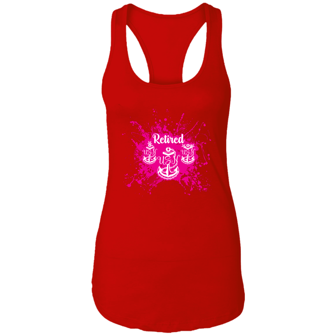 Retired Chief Pink Paint Ladies Racerback Tank