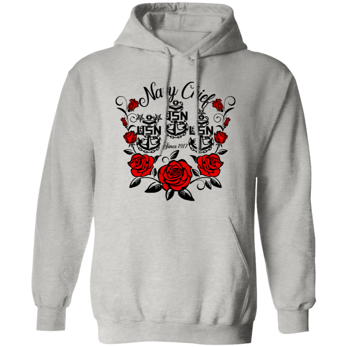 Navy Chief Rose Pullover Hoodie
