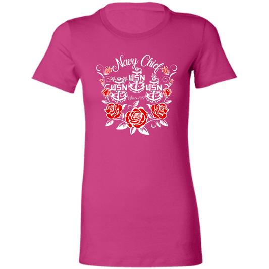 Navy Chief Rose White Ladies' Favorite T-Shirt