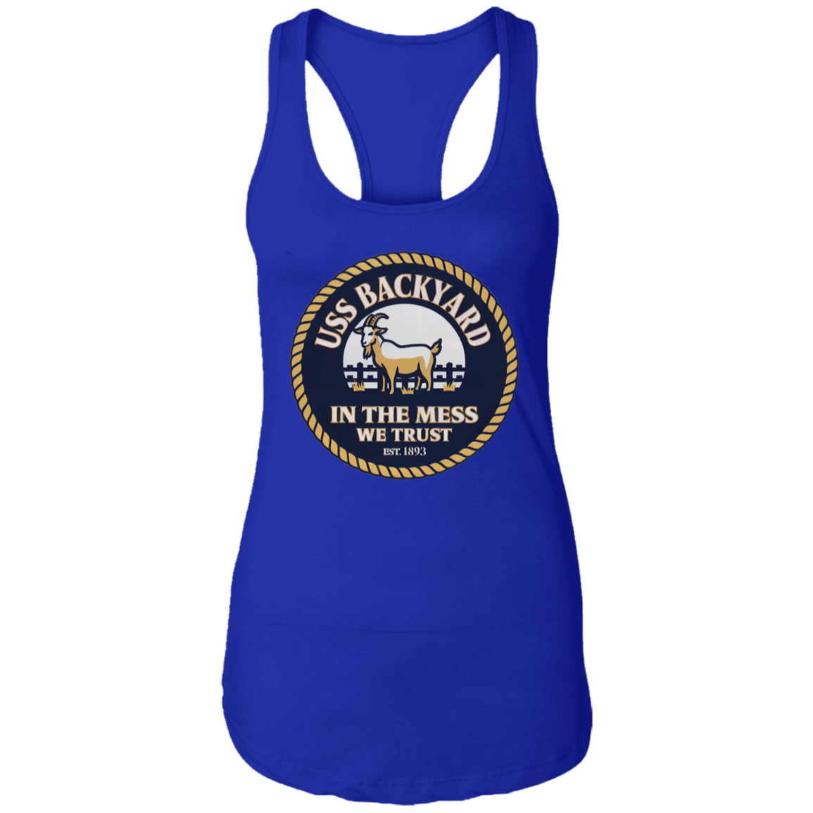USS Backyard Ladies Racerback Tank