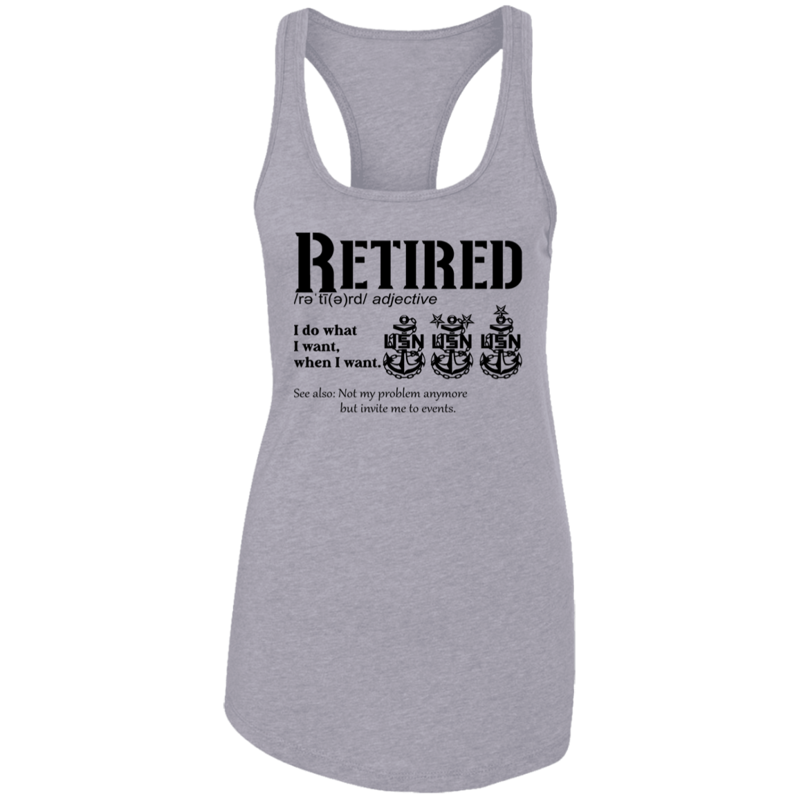 Retired Definition Ladies Racerback Tank