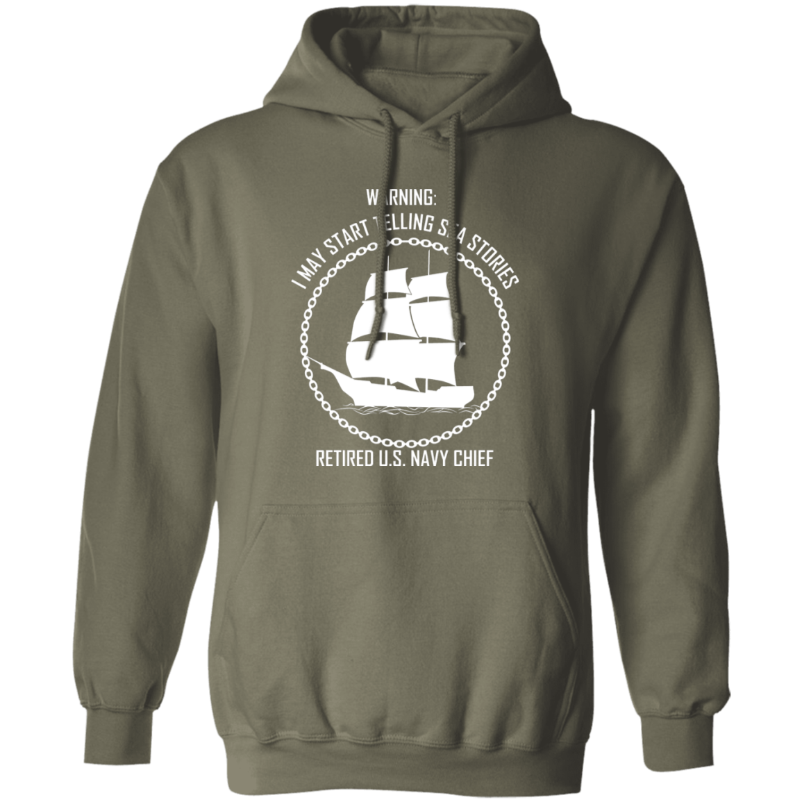 Retired Sea Stories White Pullover Hoodie