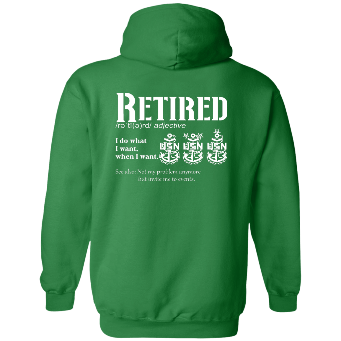 Retired Definition White Zip Up Hooded Sweatshirt