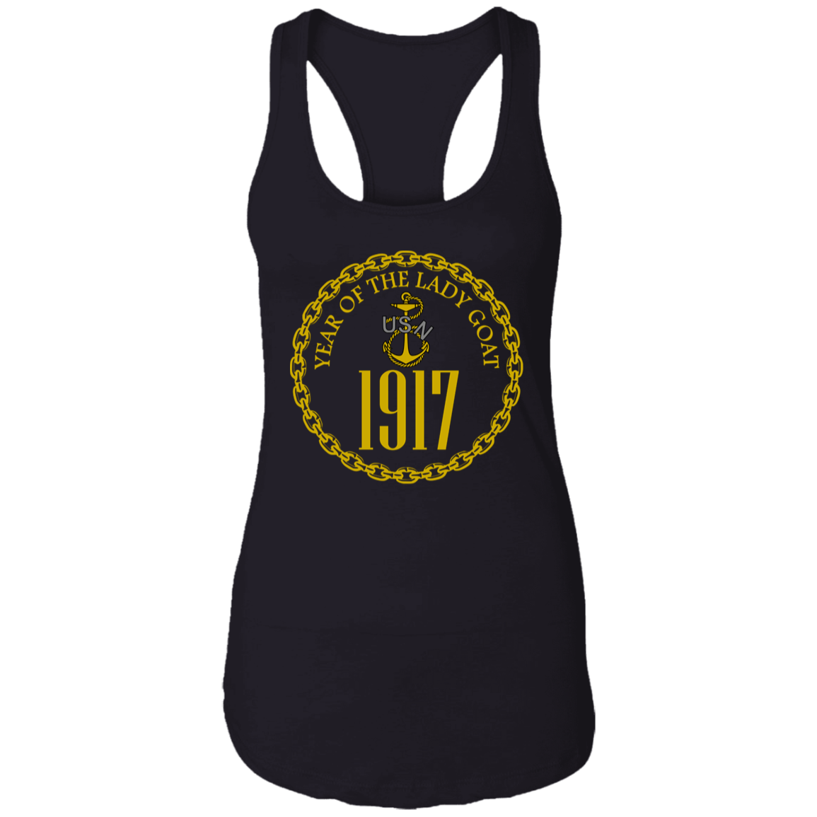 Year of the Lady Goat Gold Ladies Racerback Tank