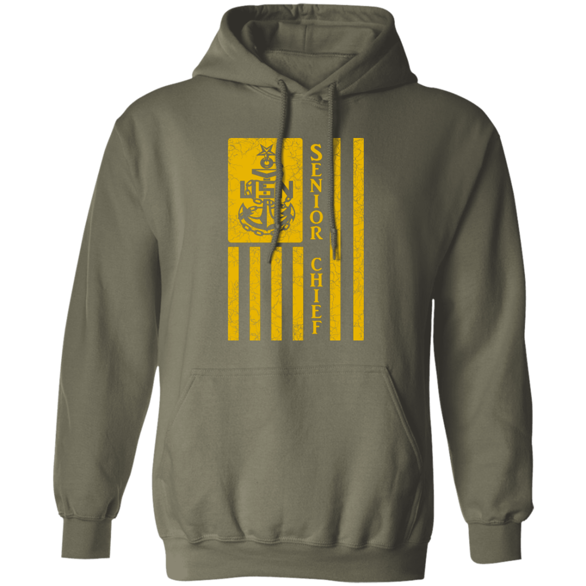 Senior Chief Flag Gold Pullover Hoodie