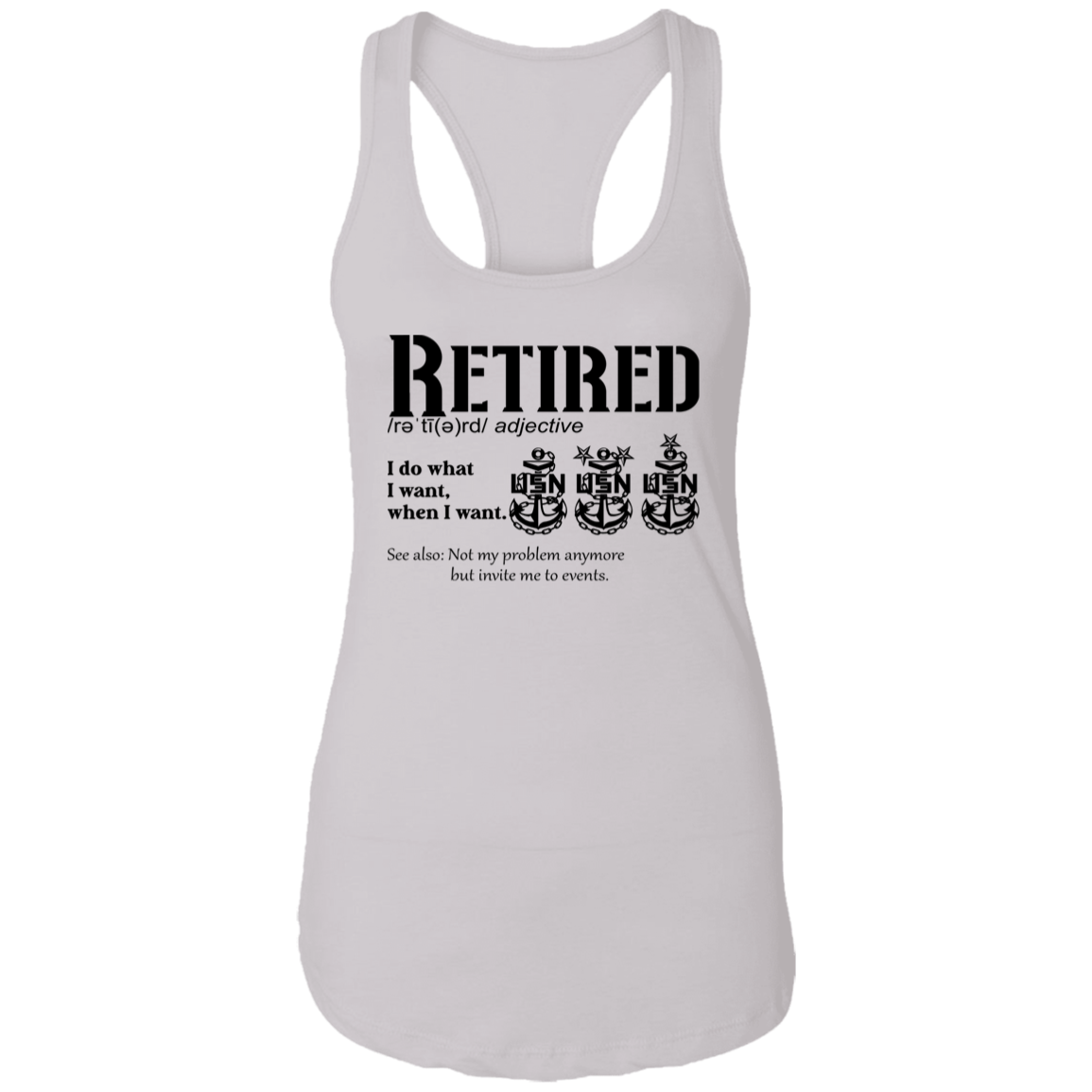 Retired Definition Ladies Racerback Tank