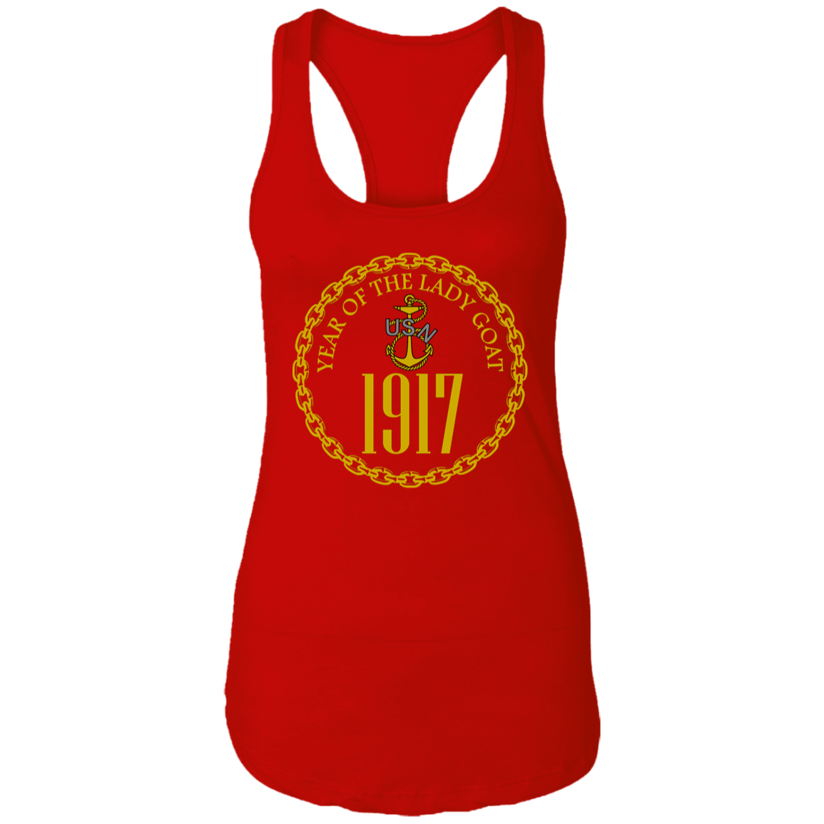 Year of the Lady Goat Gold Ladies Racerback Tank