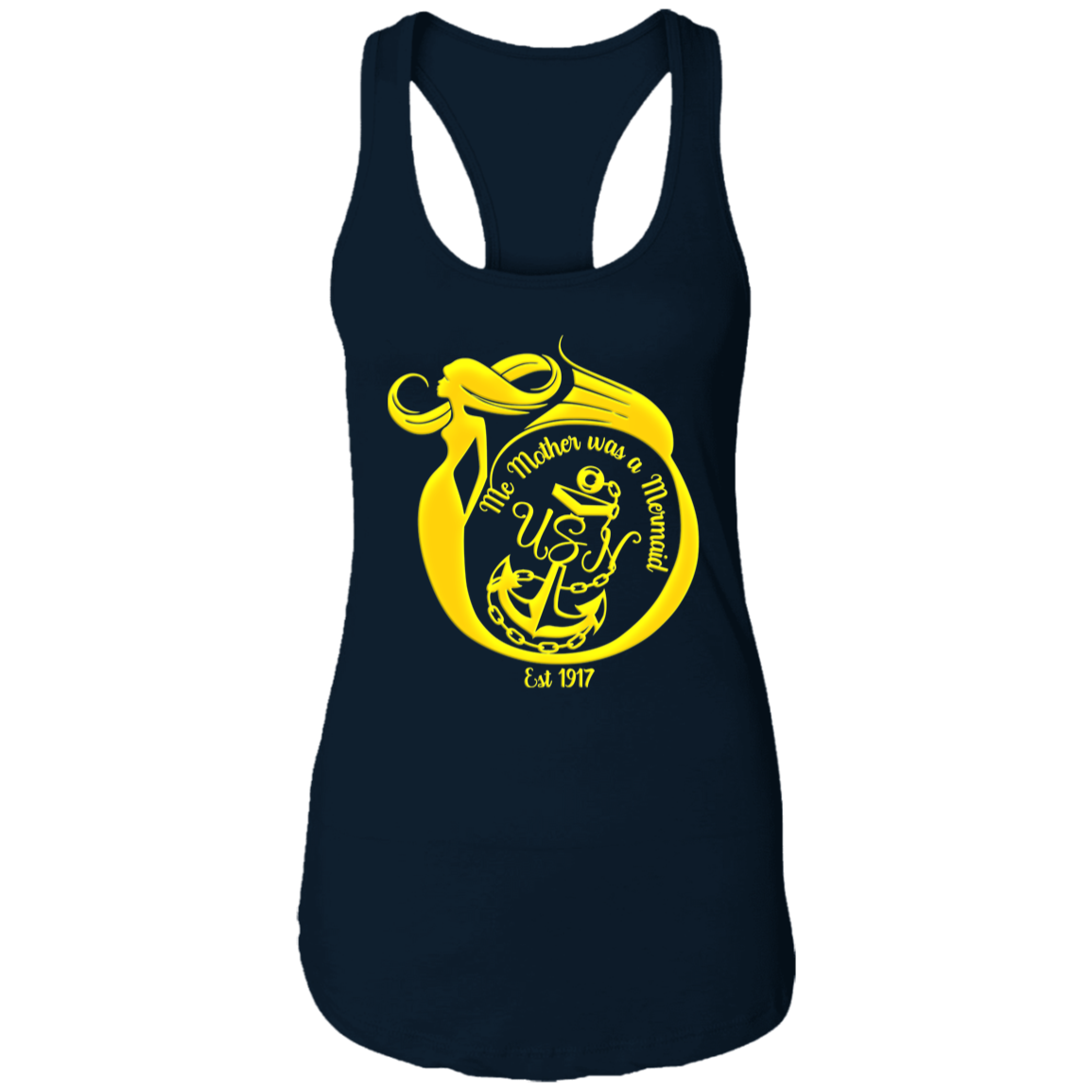 Me Mother Gold Ladies Racerback Tank
