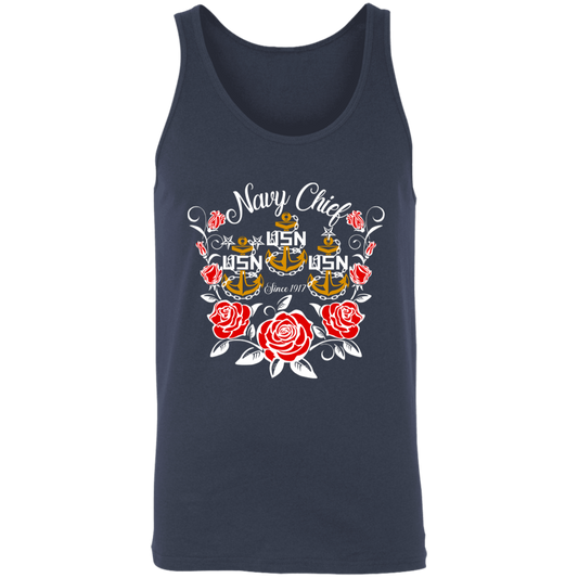 Navy Chief Rose Gold Unisex Tank