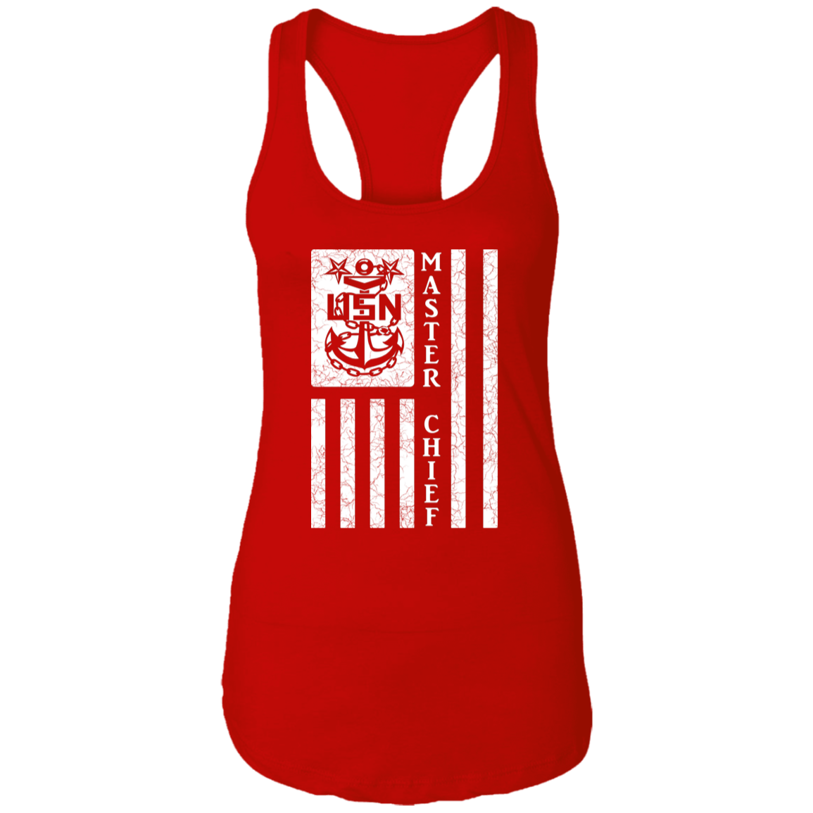 Master Chief Flag White Ladies Racerback Tank