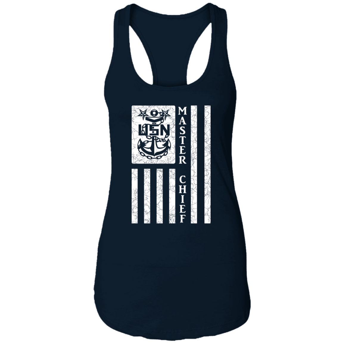 Master Chief Flag White Ladies Racerback Tank