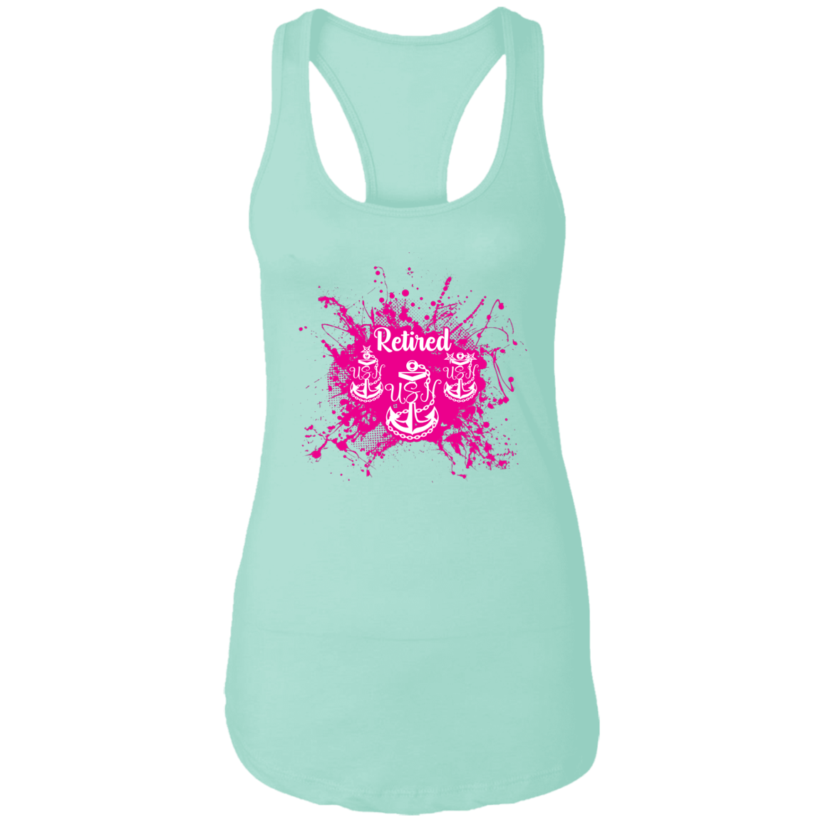 Retired Chief Pink Paint Ladies Racerback Tank